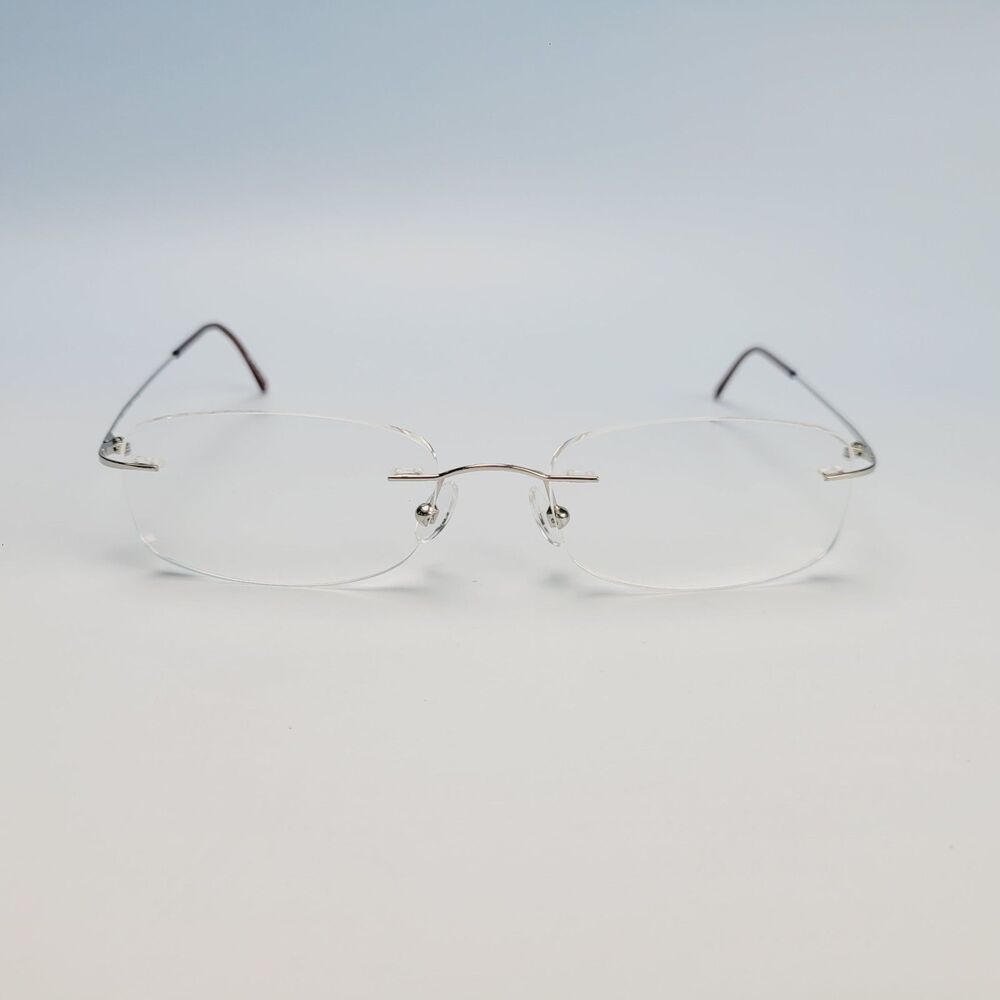 Richard Taylor Design John 52-17 140 Silver slim wire frame rimless eyeglasses